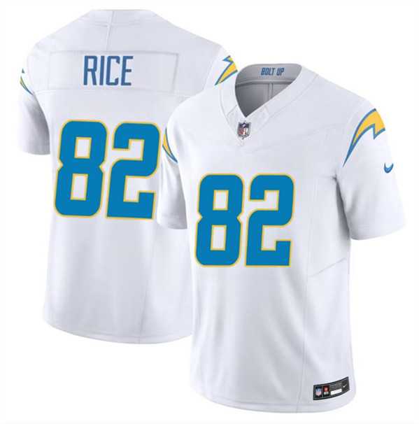 Men & Women & Youth Los Angeles Chargers #82 Brenden Rice White 2024 Draft F.U.S.E. Vapor Limited Stitched Jersey